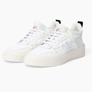EsseUtEsse- White Mid Top La Guizza Designer Python Leather Sneakers